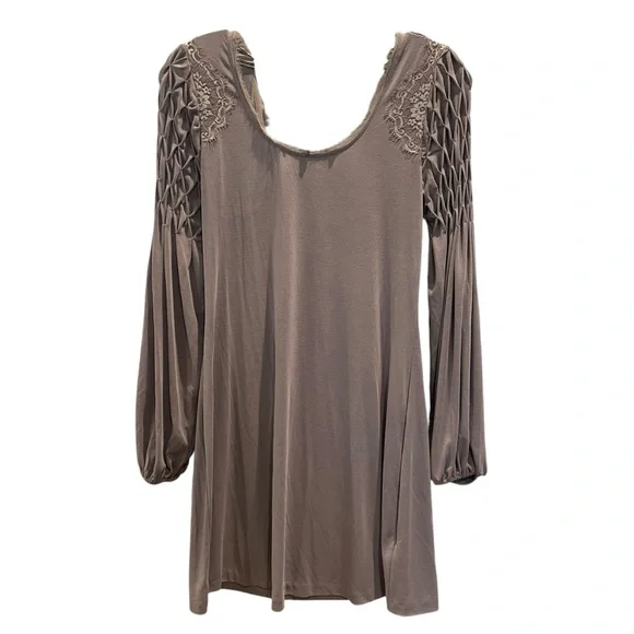 Free People Jessies Mini Dress Lace Long Sleeve Bohemian Brown Size XS - Picture 4 of 11
